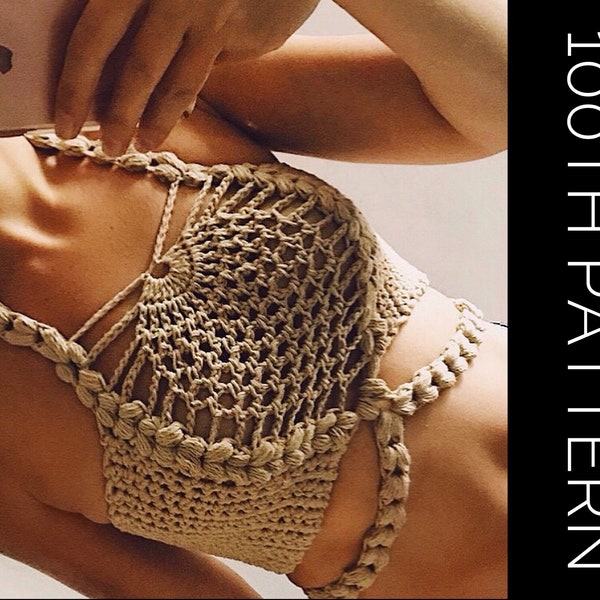 Crochet bralette PATTERN , crochet top pattern Bralette Top Pattern Crochet Crop Top Crochet Lace Top Crochet Bikini Top Crochet Bra