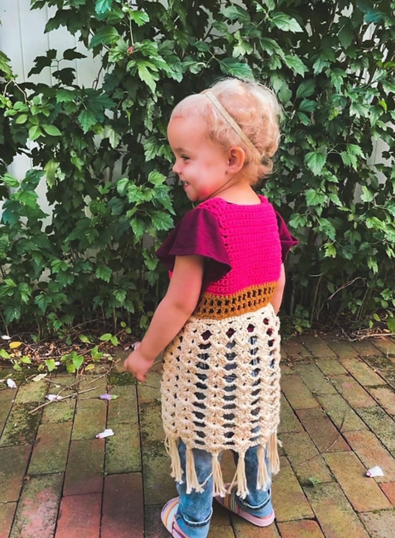 Toddler Crochet Boho Vest Pattern: Sizes 12M-5T (PDF Pattern) image 4