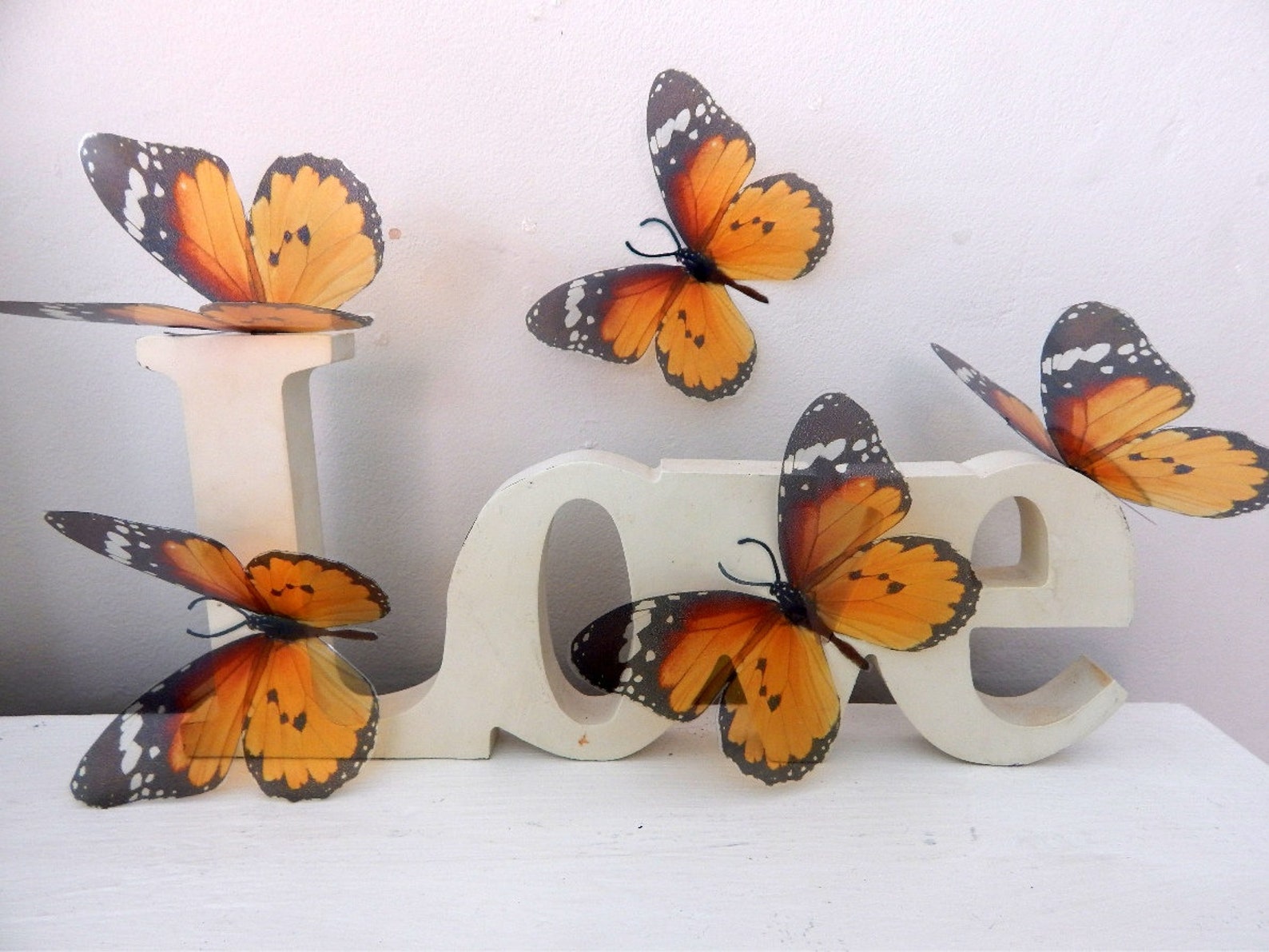 6 Orange Luxury Truly beautiful Butterflies. 3D Butterfly Wall | Etsy