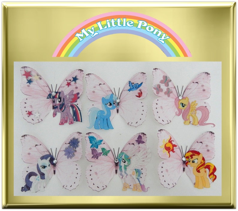 My Little Pony 3d Butterfly Stickers Trixie Rarity Fluttershy Sunset Shimmer Girl S Bedroom Decor My Little Pony Wall Art Stickers Child