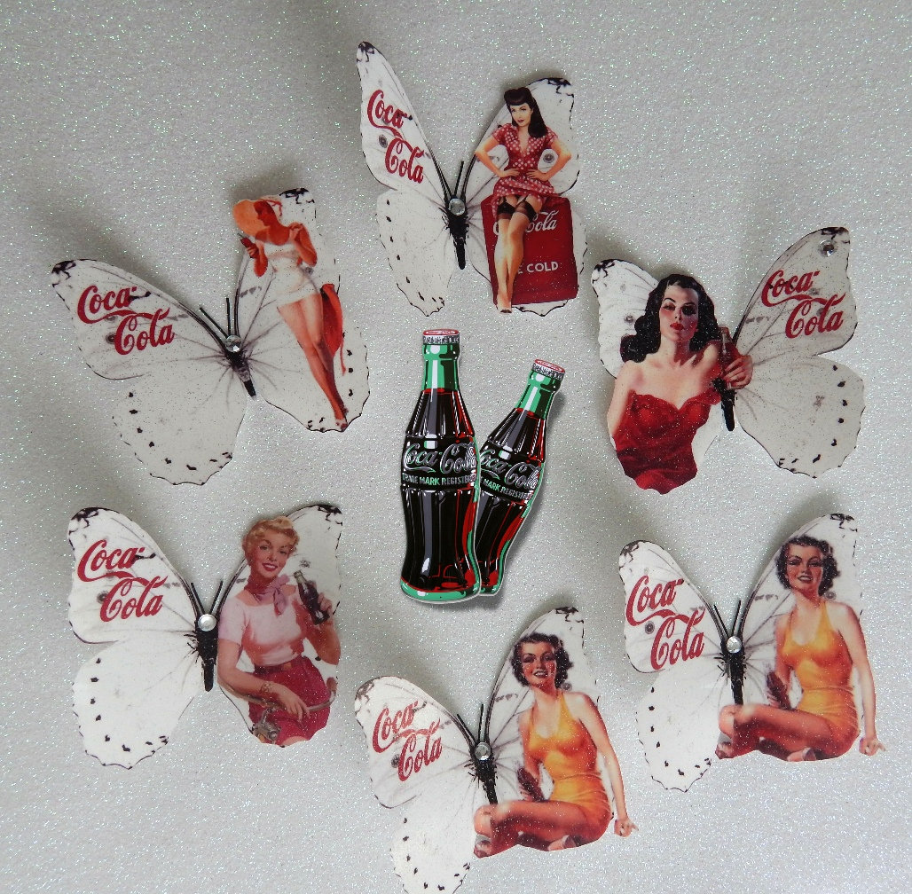 Coca Cola Vintage Decor 3d Coca Cola Advertising Ladies Butterfly