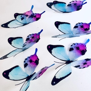 3D Blue and lilac shades of Butterfly stickers, Butterfly Decals, decor,garden decor, conservatories, wedding decorations,table decorations
