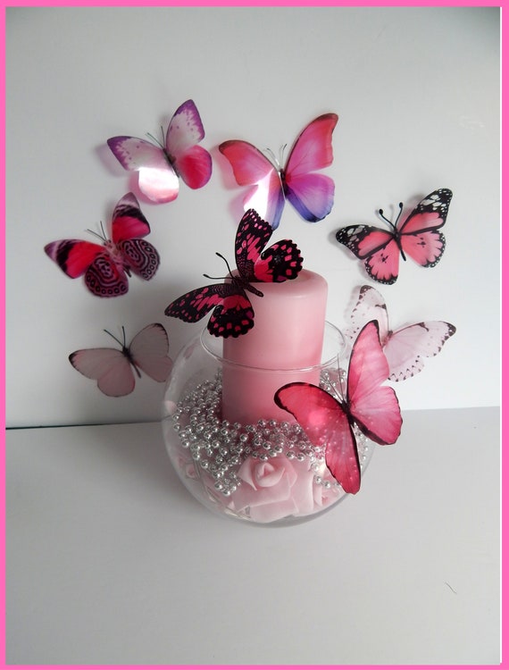 Pink Collection of Natural Butterflies, 3d Butterflies Wall Decor, Bespoke  Butterfly Wall Stickers 