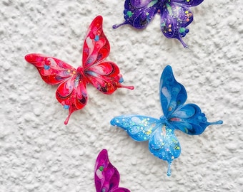 Recycled Metal Butterfly Wall Art: 3D Outdoor Decoration