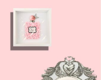 Personalized 3D Butterfly Perfume Bottle Picture, Framed Wall Art