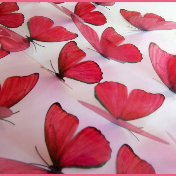 Beautiful 3D pink Butterflies, set of 18, 7cm wide. Embellishments, card making,wall decor,decorative butterflies,wedding decor,conservatory