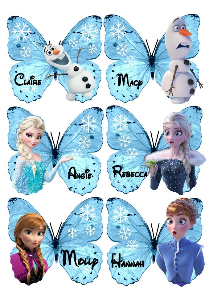 Disney Frozen Decor Personalised Elsa Anna Olaf 3d Butterfly Wall