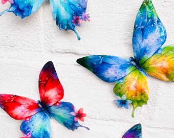 Recycled Metal Butterfly Wall Decor, Set of 4, Handmade in London