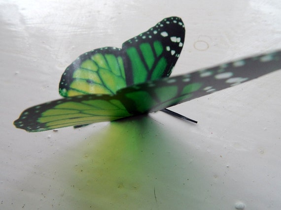 Download 6 Green Natural Luxury Amazing Butterflies 3d Butterfly Wall Etsy