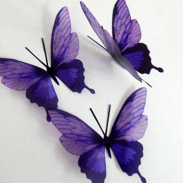 Purple butterfly 3d stickers