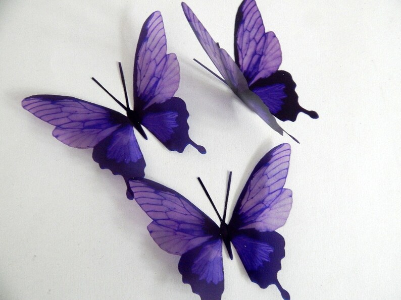 Purple Butterfly 3d Stickers Etsy