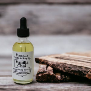 Sweet Vanilla Chai Body Oil, Natural Body Oil, Massage Oil, Hydrating Oil, Moisturizing Oil, Scented Body Oil,