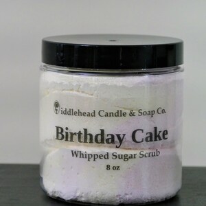 Birthday Cake Whipped Sugar Scrub Soap, Body Scrub, Gift, Self Care, Foaming Sugar Scrub, Bath Whip