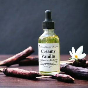 Creamy Vanilla Body Oil, Natural Body Oil, Massage Oil, Hydrating Oil, Moisturizing Oil, Scented Body Oil,