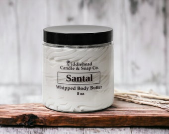 Santal Whipped Body Butter, Shea & Mango Butter, Moisturizing Body Cream, Hydrating Lotion