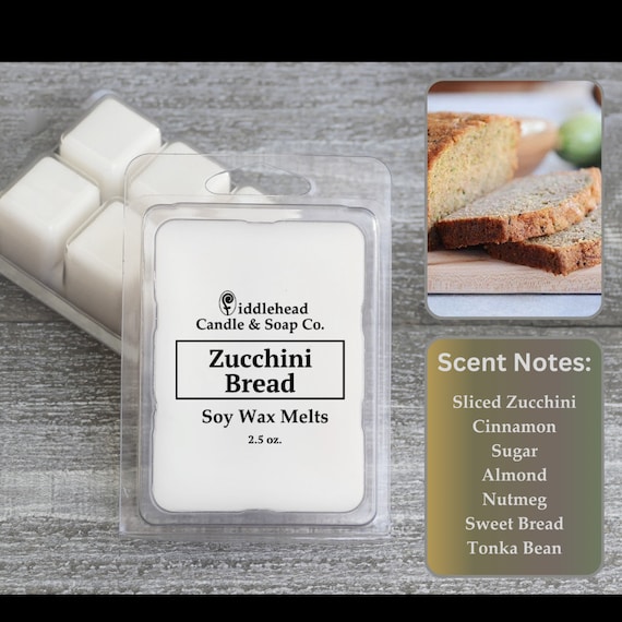 Zucchini Bread Soy Wax Melts, Strong Scented Wax Melts, Wax Warmer Cubes,  Fall Wax Tarts, Soy Blend Wax Melts, Wax Snap Bars, Gift Idea 