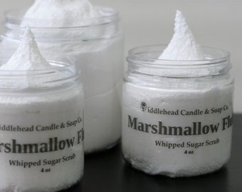 Marshmallow Fluff Whipped Sugar Scrub Soap, Body Scrub, Gift, Self-Care, Foaming Sugar Scrub, Bath Whip