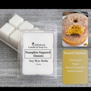 Pumpkin Sugared Donuts Soy Wax Melts, Strong Scented Wax Melts, Wax Warmer Cubes, Fall Wax Tarts,Soy Blend Wax Melts,Wax Snap Bars,Gift Idea