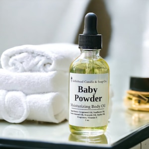 Baby Powder Body Oil, Natural Body Oil, Massage Oil, Hydrating Oil, Moisturizing Oil, Scented Body Oil,