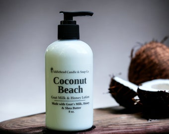Coconut Beach Scented Goat Milk Hand & Body Lotion, Moisturizing Cream