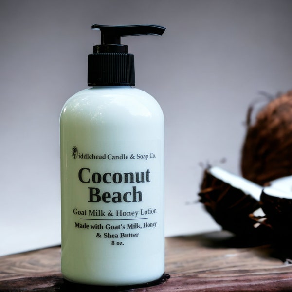 Coconut Beach Scented Goat Milk Hand & Body Lotion, Moisturizing Cream