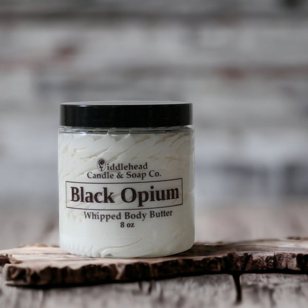 Black Opium Whipped Body Butter, Shea & Mango Butter, Moisturizing Body Cream, Hydrating Lotion, Non Greasy