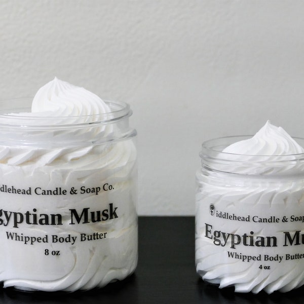 Egyptian Musk Whipped Body Butter,Shea & Mango Butter, Moisturizing Body Cream, Hydrating Lotion, Non Greasy