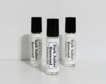 Dark Amber Rosewood Perfume Oil-Roll On, Perfume Fragrance - Alcohol Free 10 ML