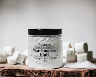 Marshmallow Fluff Whipped Body Butter, Shea & Mango Butter, Moisturizing Body Cream, Hydrating