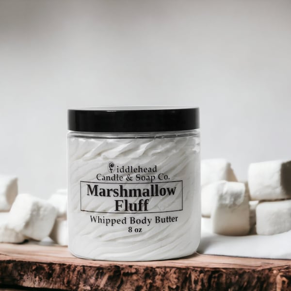 Marshmallow Fluff Whipped Body Butter, Shea & Mango Butter, Moisturizing Body Cream, Hydrating