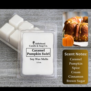Caramel Pumpkin Swirl Soy Wax Melts, Strong Scented Wax Melts, Wax Warmer Cubes, Fall Wax Tarts, Soy Blend Wax Melts,Wax Snap Bars,Gift Idea