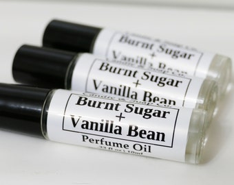 Burnt Sugar + Vanilla Bean Perfume Oil-Roll On Perfume Fragrance - Alcohol Free 10 ML