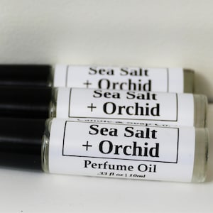 Sea Salt + Orchid Perfume Oil, Roll On Perfume Fragrance, Alcohol Free, 10 ML