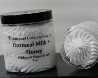 Oatmeal Milk + Honey Whipped Sugar Scrub Soap, Body Scrub, Gift, Self-Care, Foaming Sugar Scrub, Bath Whip