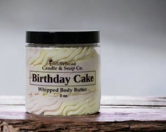 Birthday Cake Whipped Body Butter, Shea & Mango Butter, Moisturizing Body Cream, Hydrating