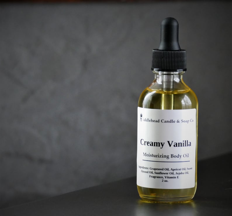Creamy Vanilla Body Oil Natural Body Oil Massage Oil Etsy