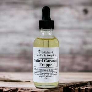 Salted Caramel Frappe Body Oil, Natural Body Oil, Massage Oil, Hydrating Oil, Moisturizing Oil, Scented Body Oil,
