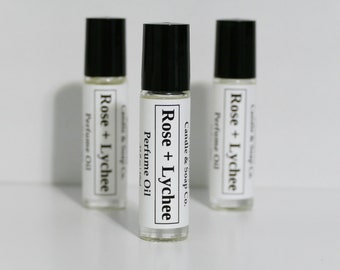 Rose + Lychee Perfume Oil-Roll On, Inspired by fragrance - Alcohol Free 10 ML