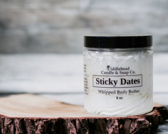 Sticky Dates Type Whipped Body Butter, Inspired by the Lush scent, Shea & Mango Butter, Moisturizing Body Cream, Hydrating Lotion