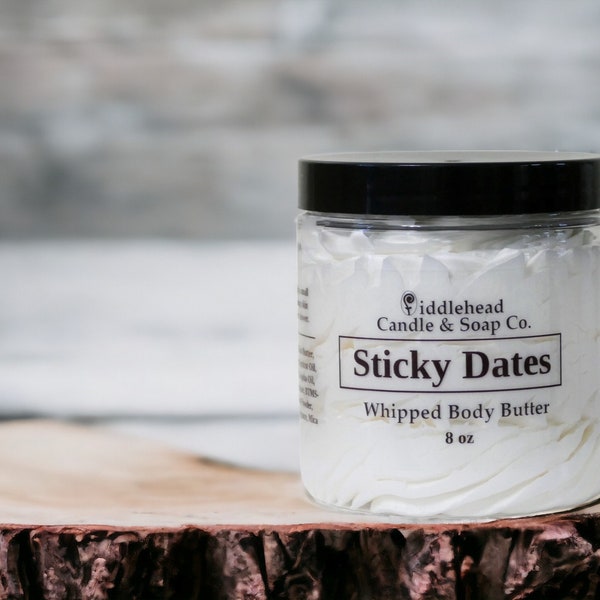 Sticky Dates Type Whipped Body Butter, Inspired by the Lush scent, Shea & Mango Butter, Moisturizing Body Cream, Hydrating Lotion
