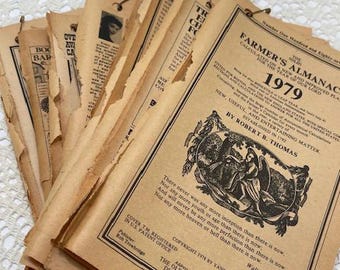 Vintage 1979 Farmer's Almanac Pages – Ephemera Pack for Junk Journals