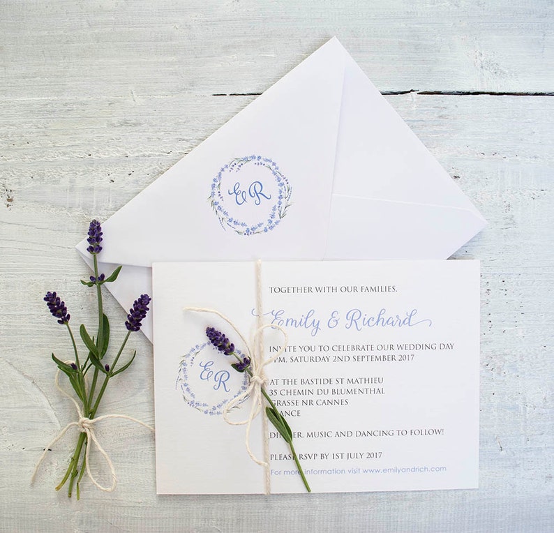 Lavender wedding invitations with twine /Lavender wedding | Etsy