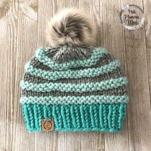 Pattern Combo Purl Stripes Beanie/Cowl