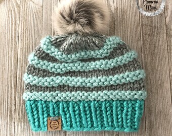 Pattern Combo Purl Stripes Beanie/Cowl