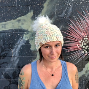 Marshmallow Beanie Knitted Pattern