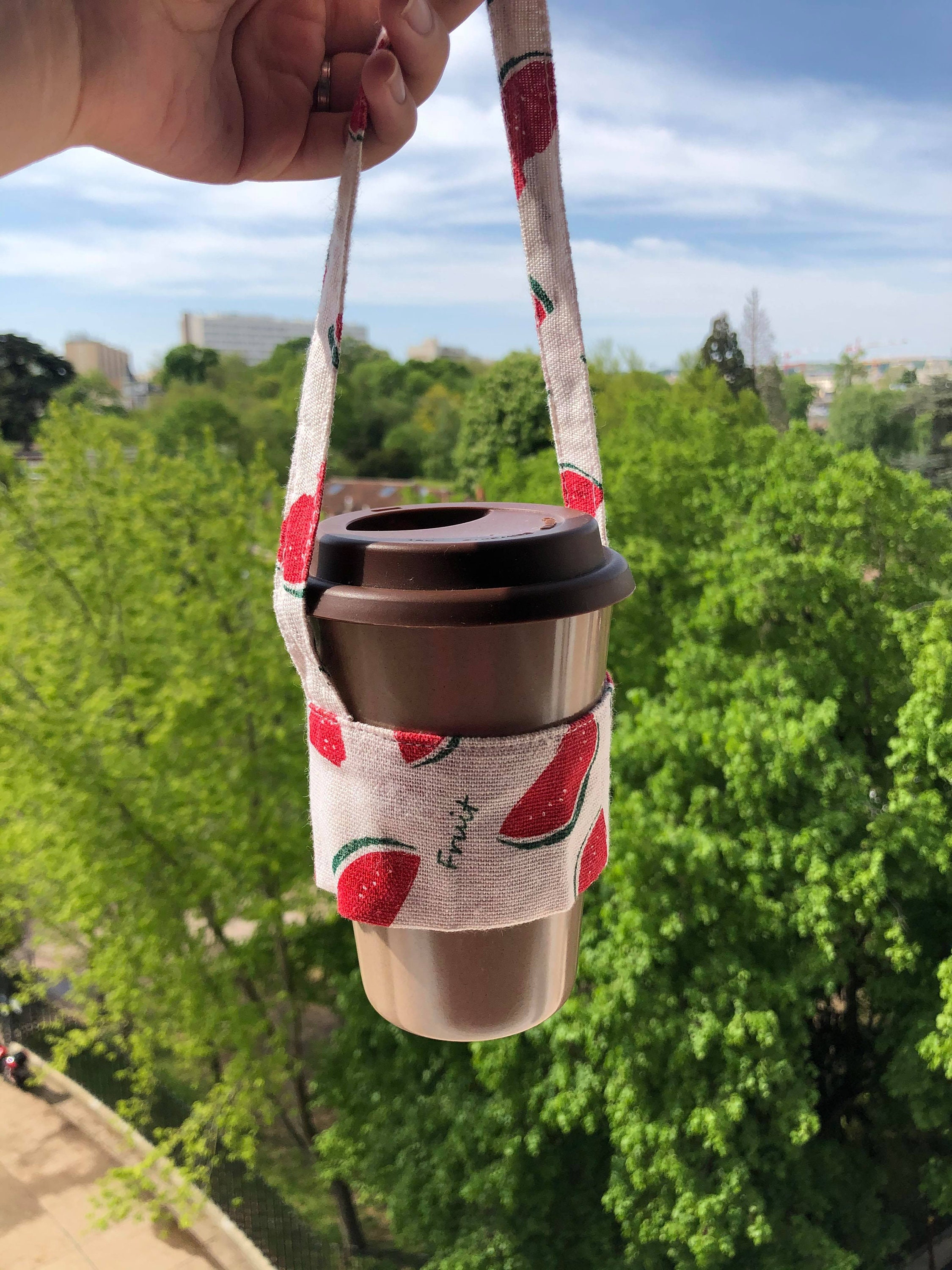 Reusable canvas cup holders Etsy