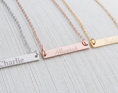 Name Necklace, Bar Necklace, Engraved bar necklace, personalised necklace, custom necklace