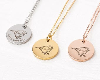 Robin Necklace, When Robins appear loved ones are near, remembrance gift for her