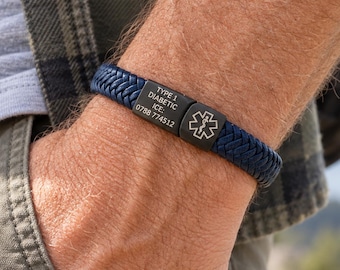 Medical Alert Bracelet – Personalised Engraved ID for Allergy, Diabetes & Emergency Details