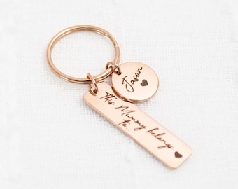 Family Keyring, Mummy Keyring, Daddy Keyring, This Mommy/Daddy Belongs To... Keychain, non tarnish stainless steel